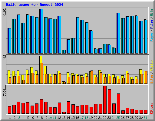 Daily usage for August 2024