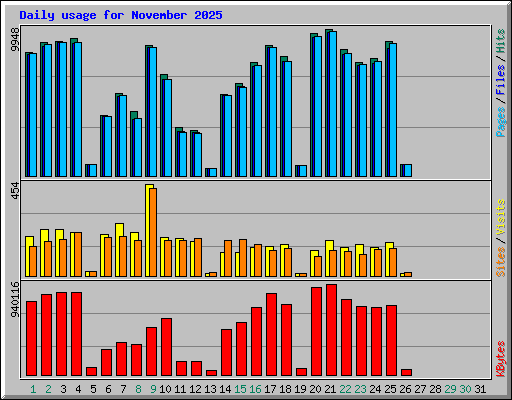 Daily usage for November 2025