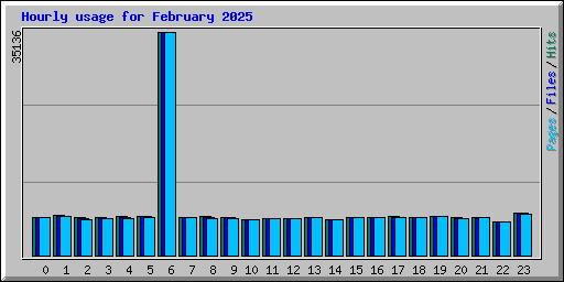 Hourly usage for February 2025